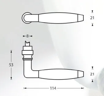 Intersteel Enkele Deurkruk Marloes chroom mat/ebbenhout
